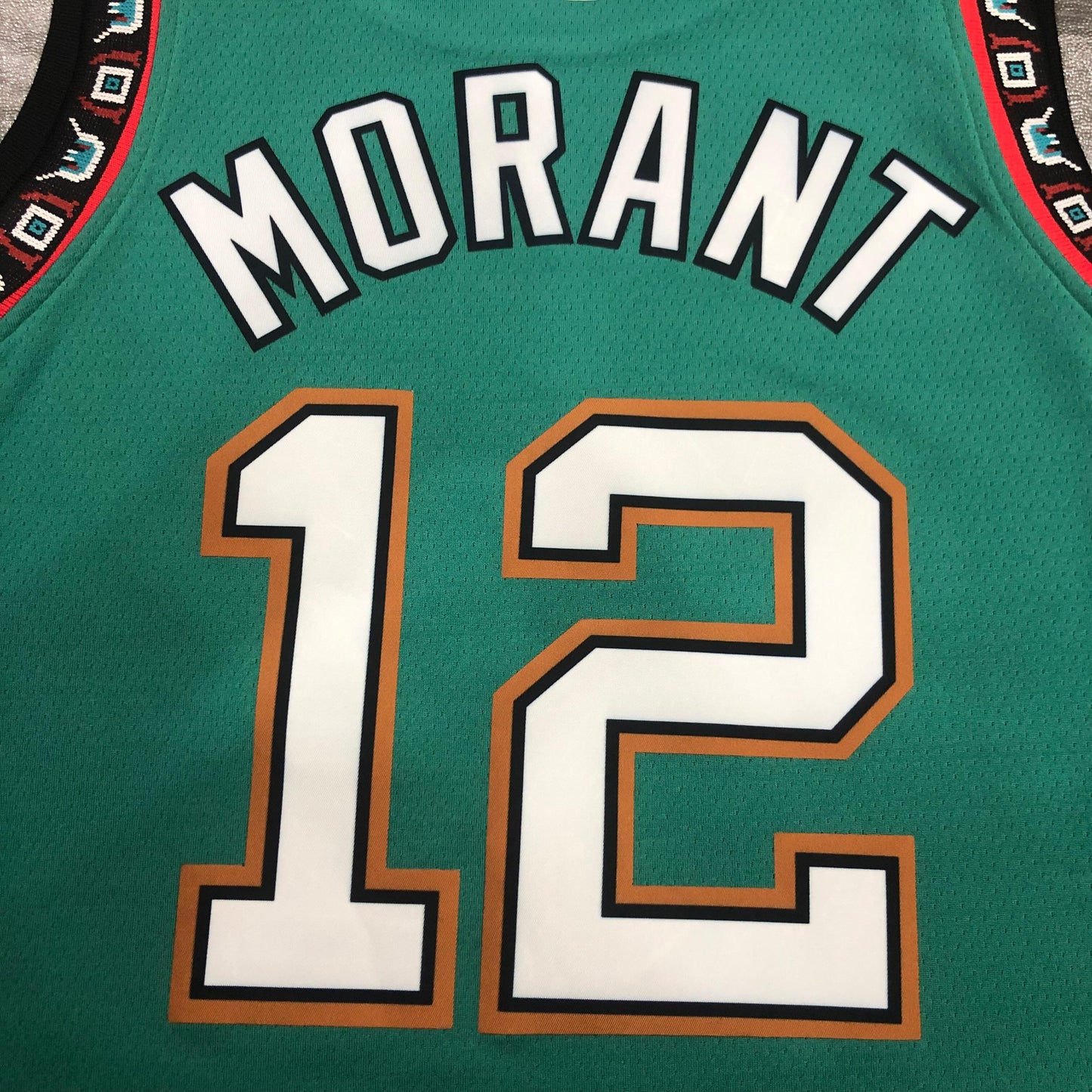 MORANT 12 Green Memphis Grizzlies Heat Pressed Edition NBA Jersey