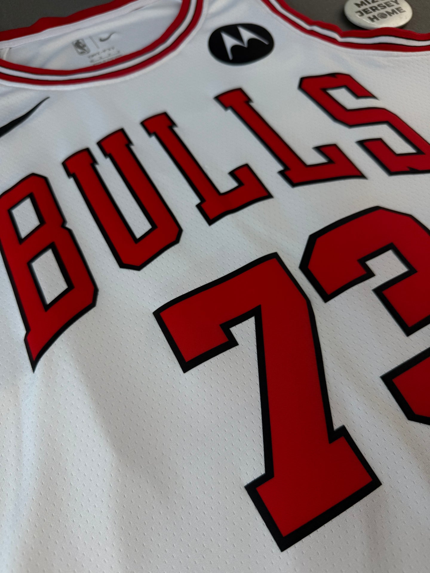 PHAM 73 White Chicago Bulls Heat Pressed Edition NBA Jersey