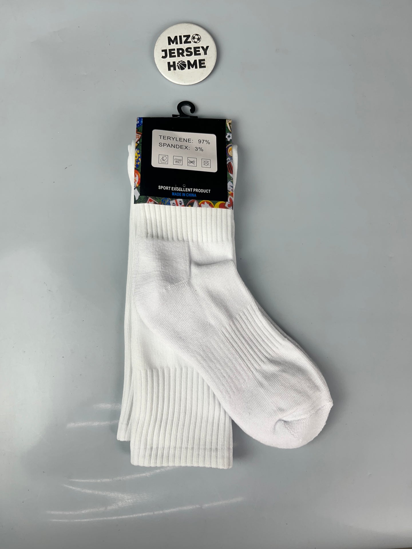 White Knee Length Football Socks