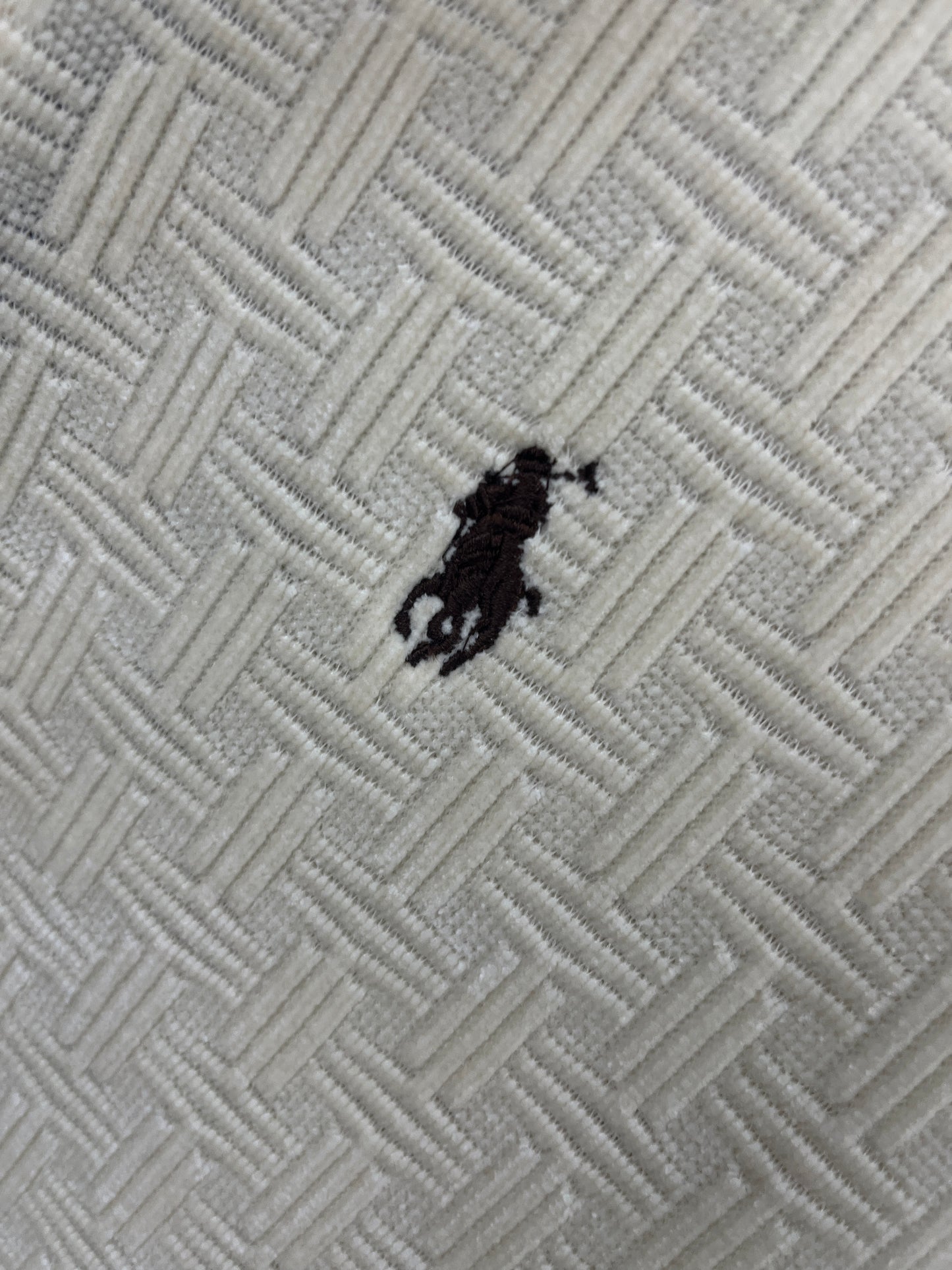 Ralph Lauren Velvet Zip-up White Sweater