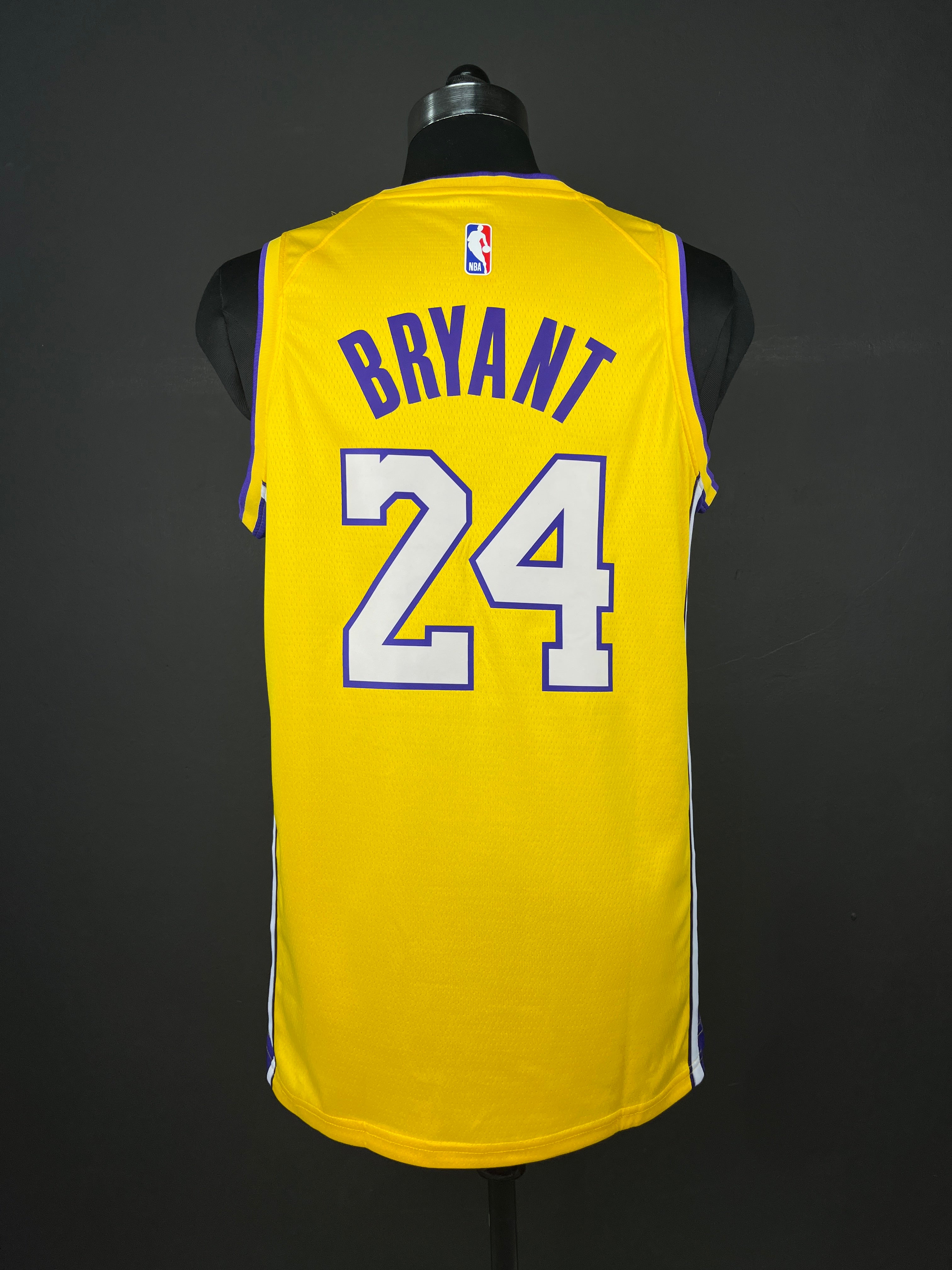 BRYANT 24 Yellow Los Angeles Lakers Heat Pressed Edition NBA Jersey