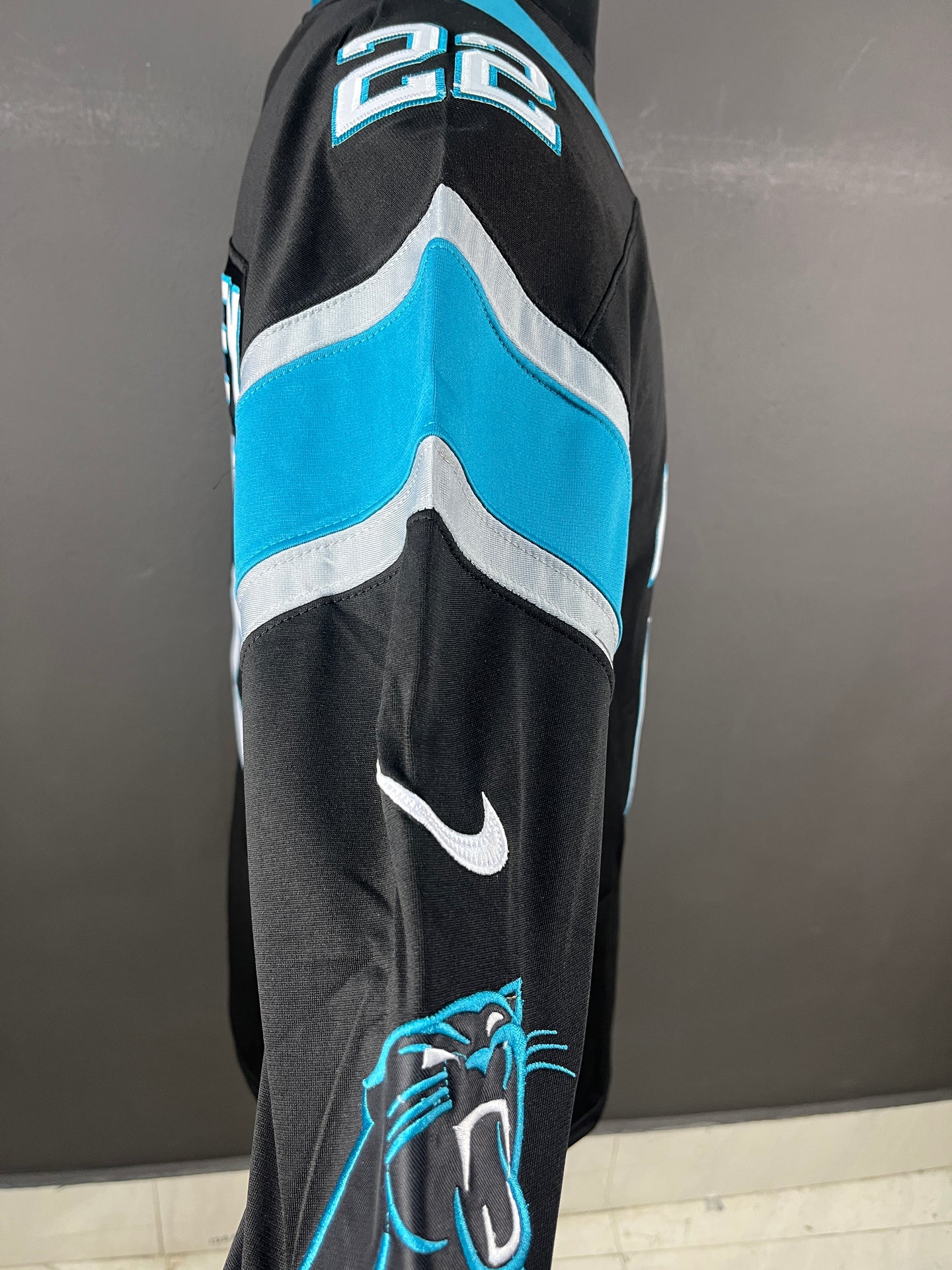 McCAFFREY 22 Black Carolina Panthers NFL Jersey