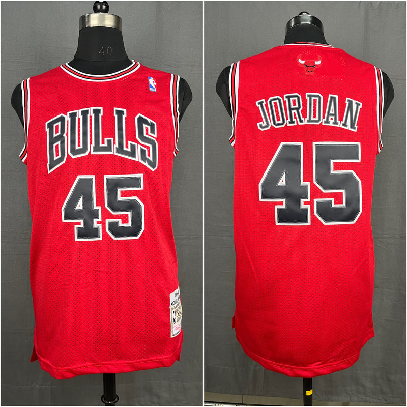 Jordan 45 Chicago Bulls Red NBA Jersey