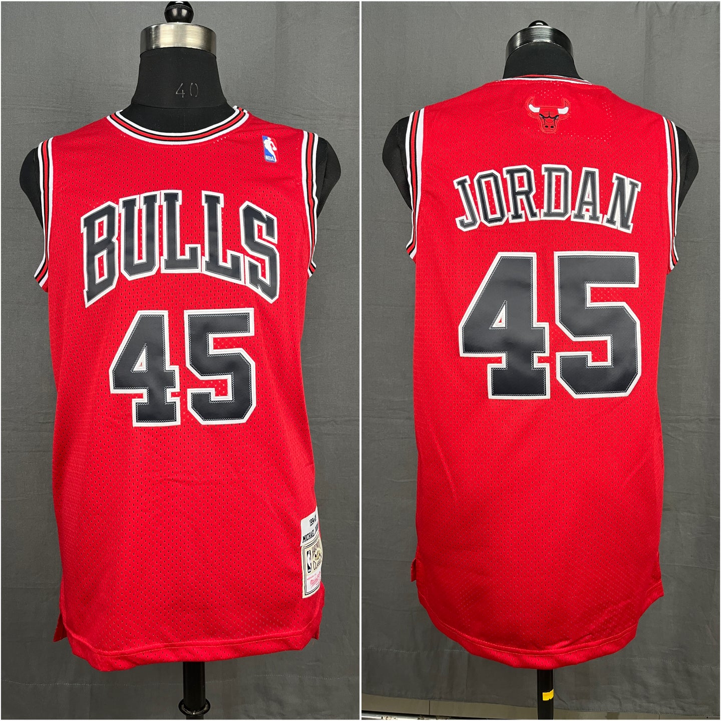 Jordan 45 Chicago Bulls Red NBA Jersey