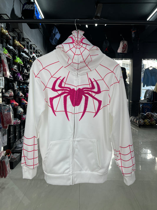Spiderman White Zip-up Hoodie