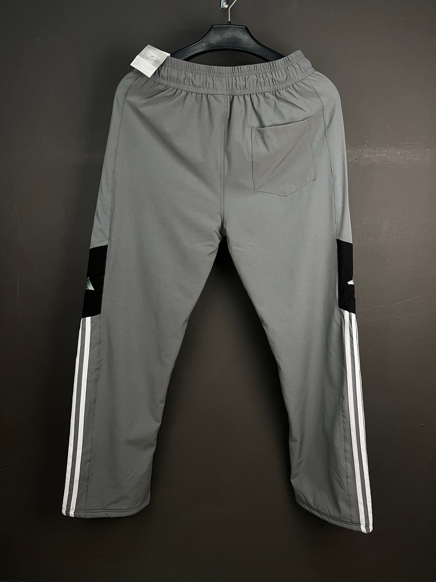 ADIDAS Olive Gray Stripes Inner Fleece Pants