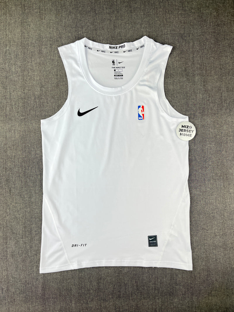 NBA White Sleeveless Compression Shirt