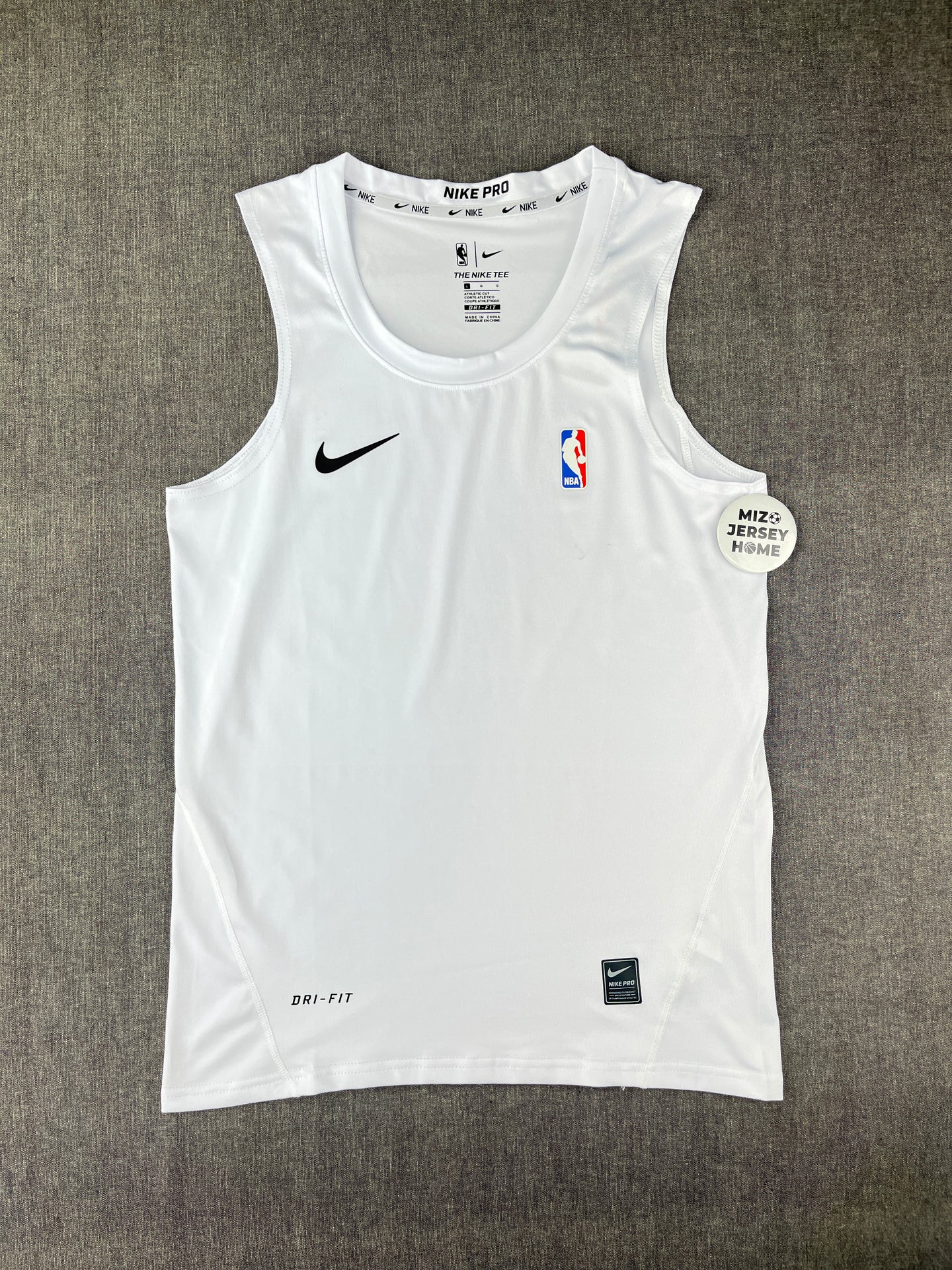 NBA White Sleeveless Compression Shirt