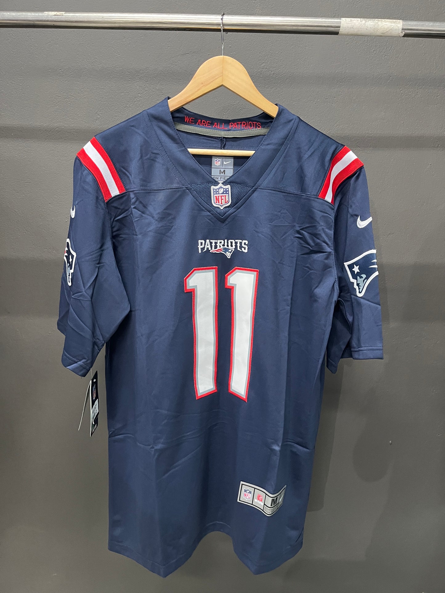 EDELMAN 11 Navy New England Patriots NFL Jersey