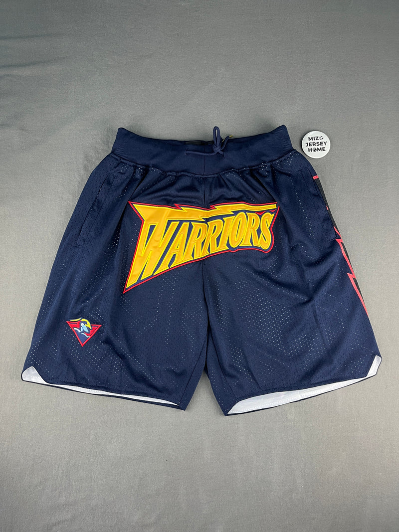 WARRIORS Thunder Navy Shorts Full Embroidery