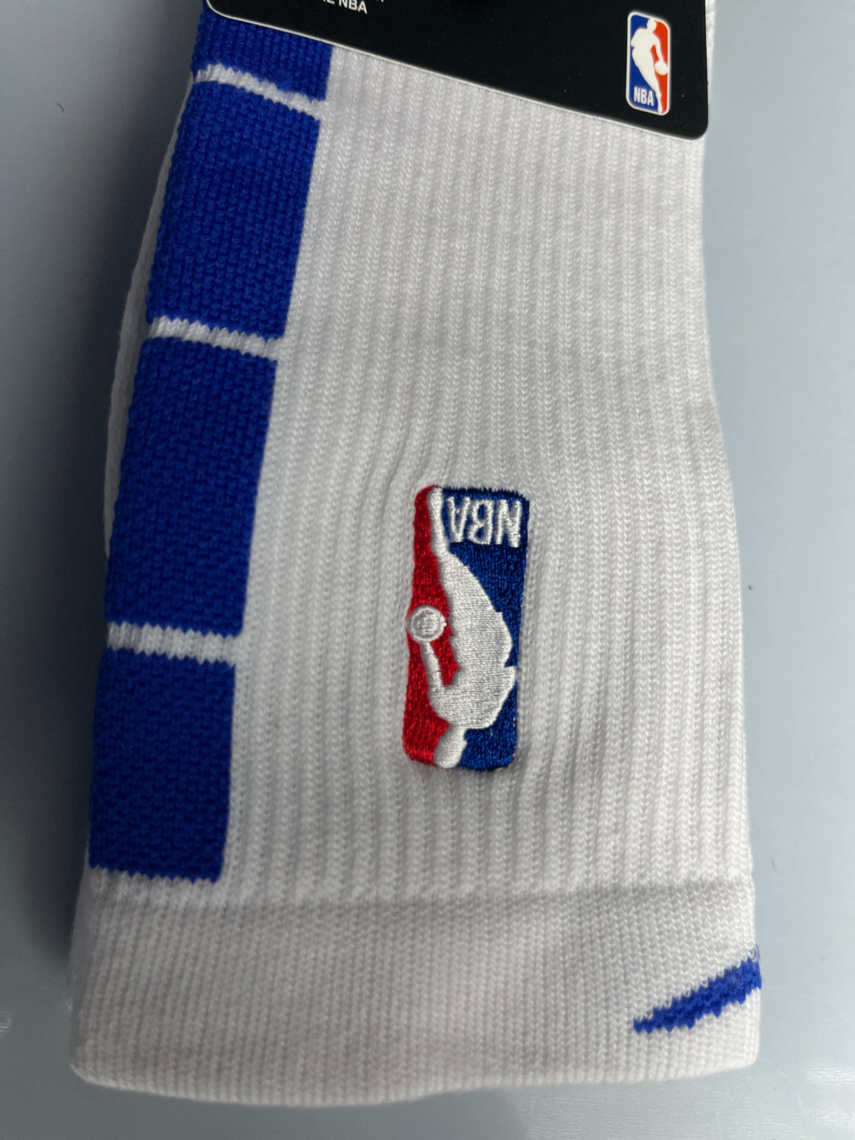 NBA Nike White & Blue Crew Socks