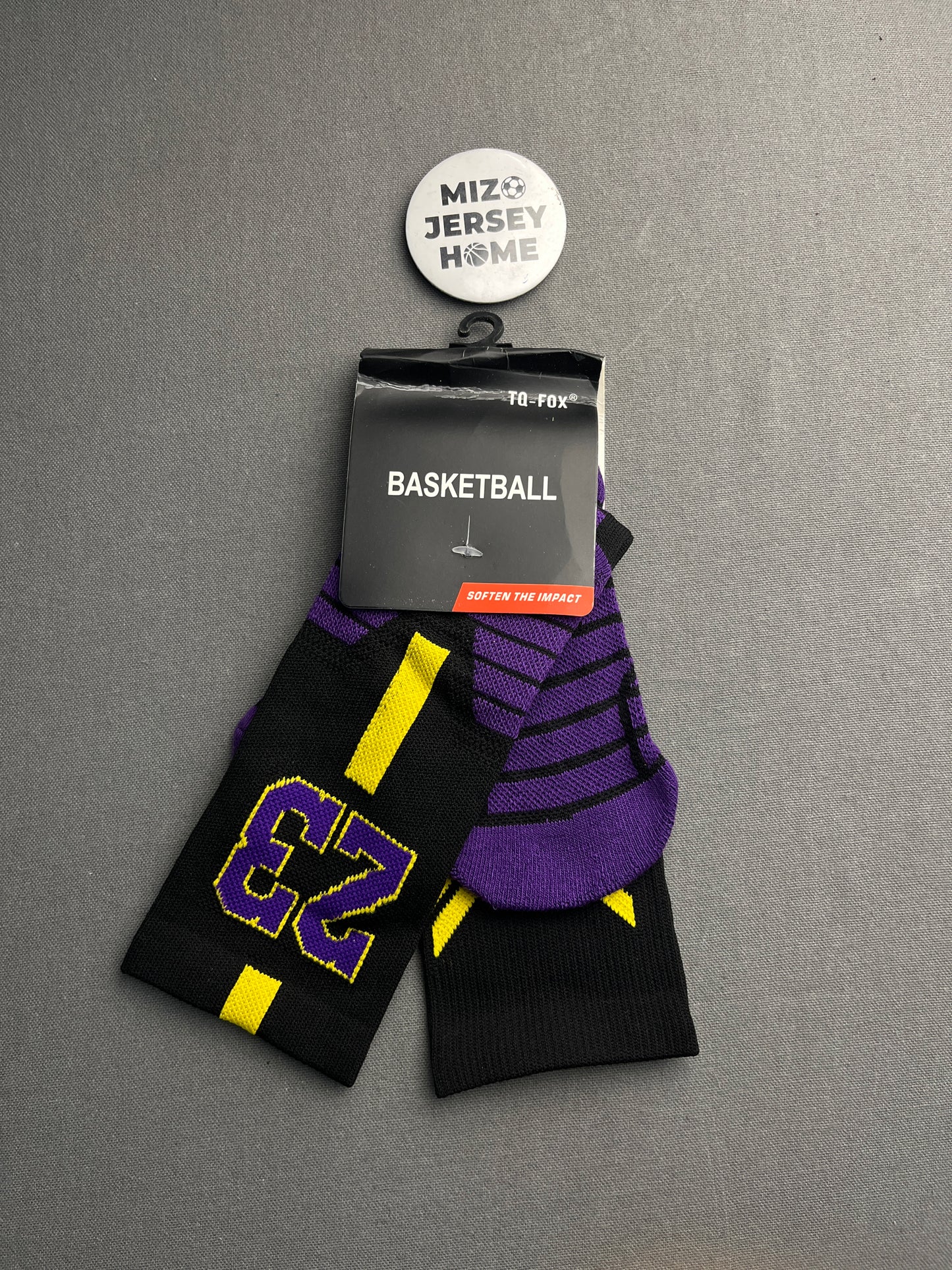 LEBRON JAMES 23 Black & Purple Crew Socks