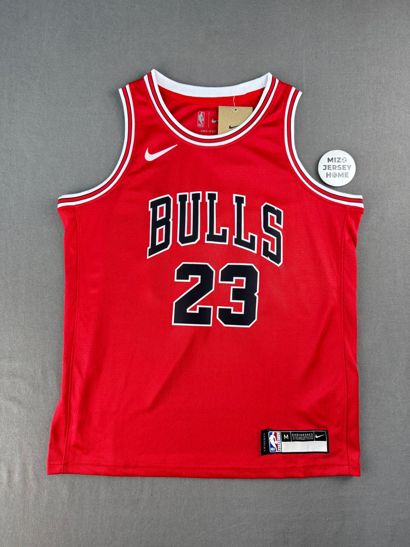 JORDAN 23 Red Chicago Bulls Heat Pressed Edition NBA Kids Jersey