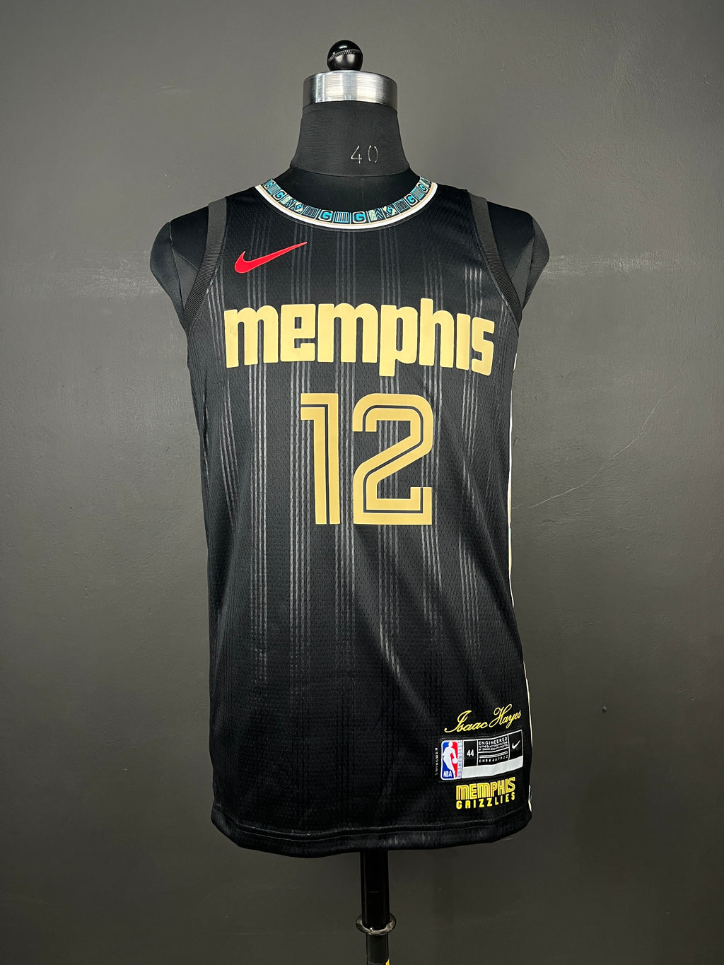 MORANT 12 Black Memphis Grizzlies  Heat Pressed Edition NBA Jersey
