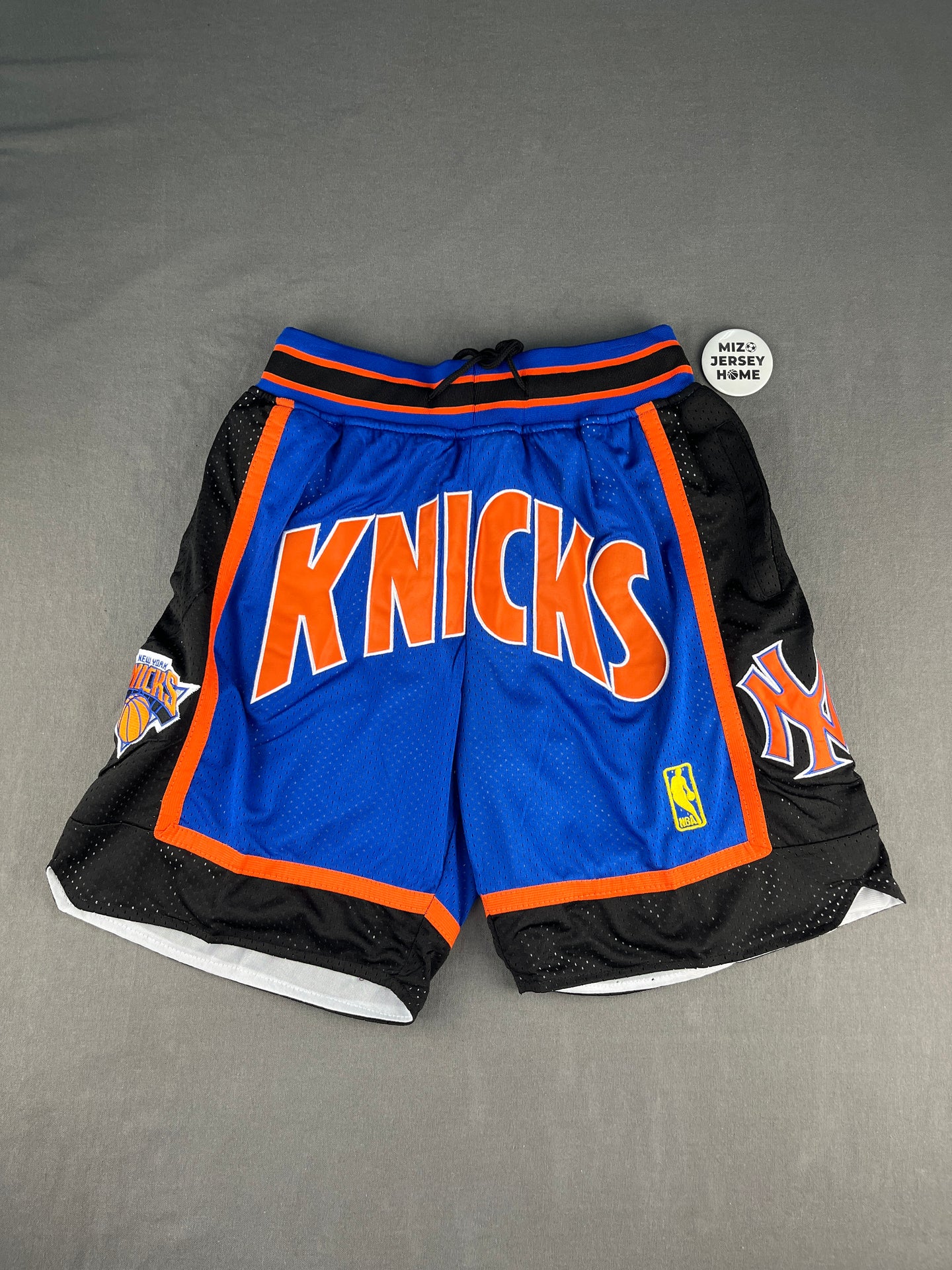 New York Knicks Blue Shorts Full Embroidery