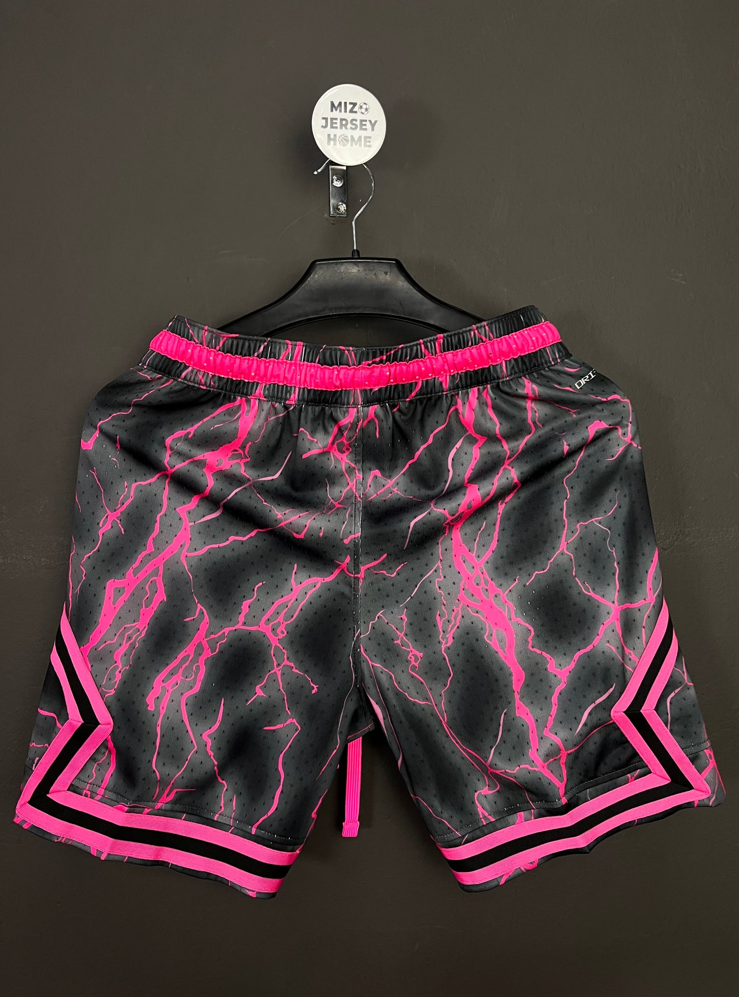 Jordan Black & Pink Lightning Diamond Shorts