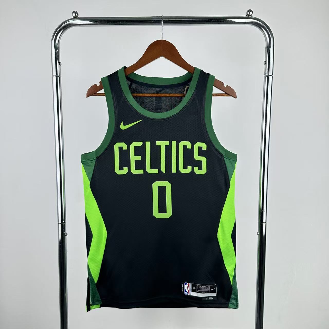 TATUM 0 Black Boston Celtics Heat Pressed Edition NBA Jersey