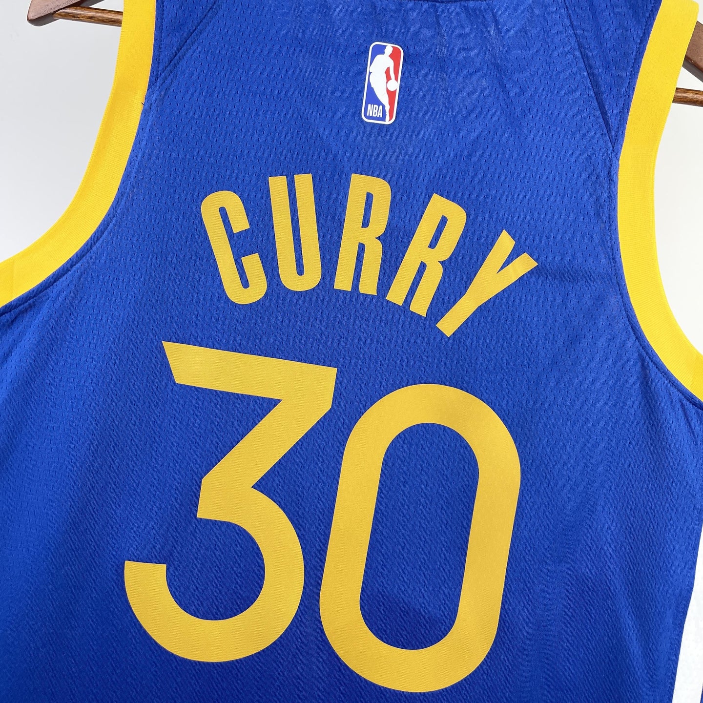 CURRY 30 Blue Golden State Warriors Heat Pressed Edition NBA Jersey