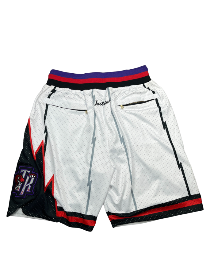 Toronto Raptors White Shorts Full Embroidery