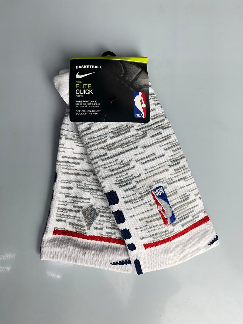 NBA Nike White & Gray Stripes Crew Socks
