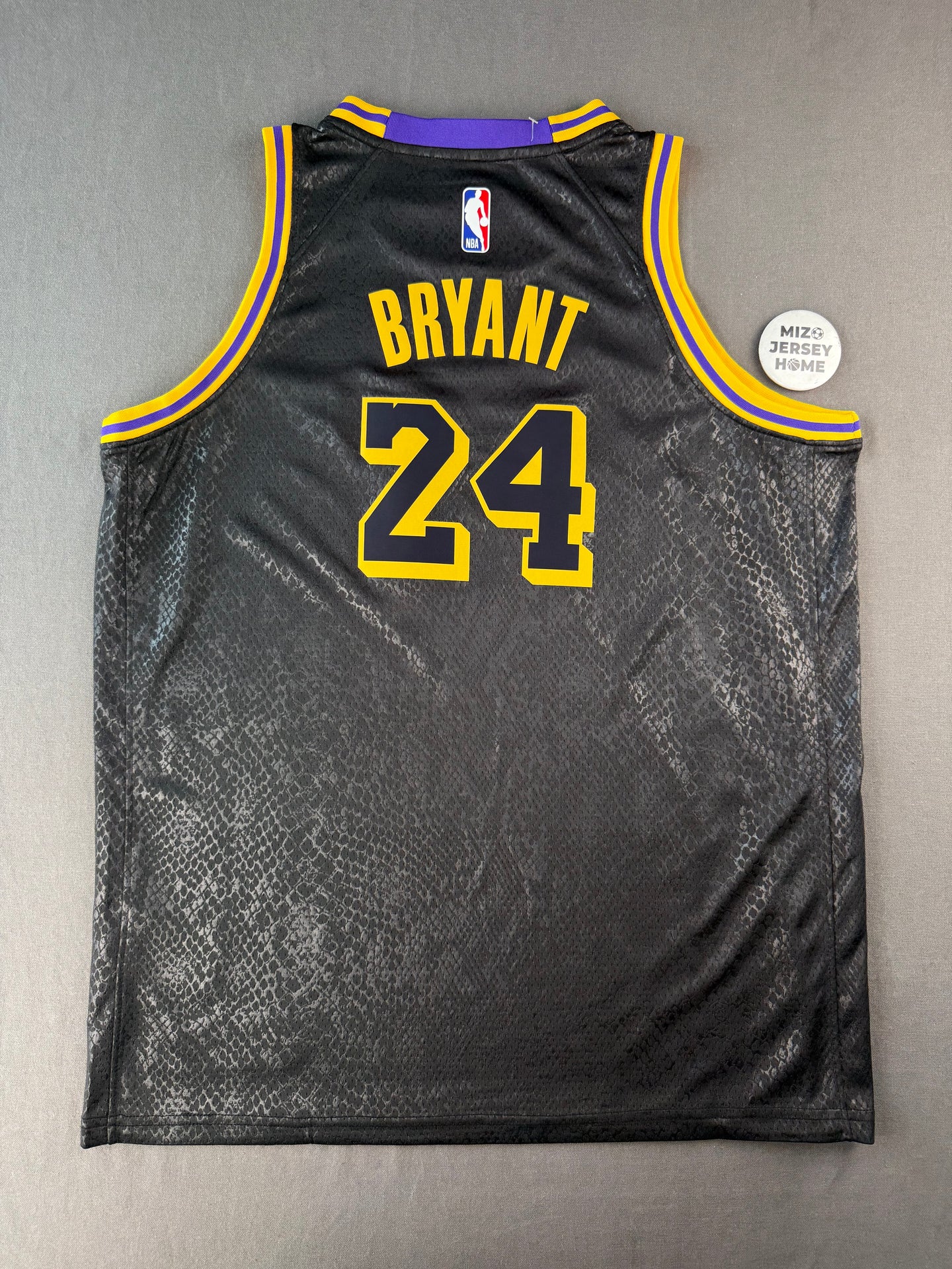 BRYANT 24 Lakers Black Heat Pressed Edition NBA Kids Jersey