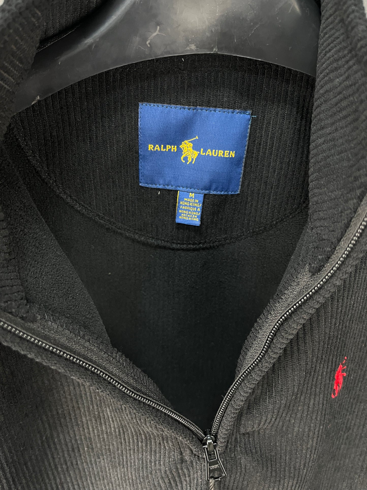 Ralph Lauren Quarter Zip Black Sweater with Red Logo