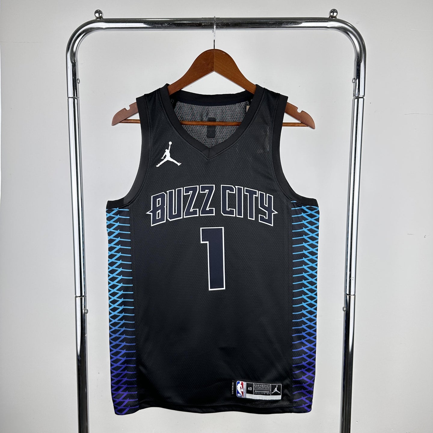 BALL 1 Black Buzzcity Heat Pressed Edition NBA Jersey
