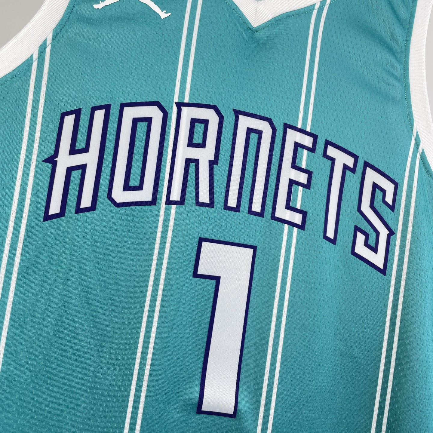BALL 1 Blue Charlotte Hornets Heat Pressed Edition NBA Jersey
