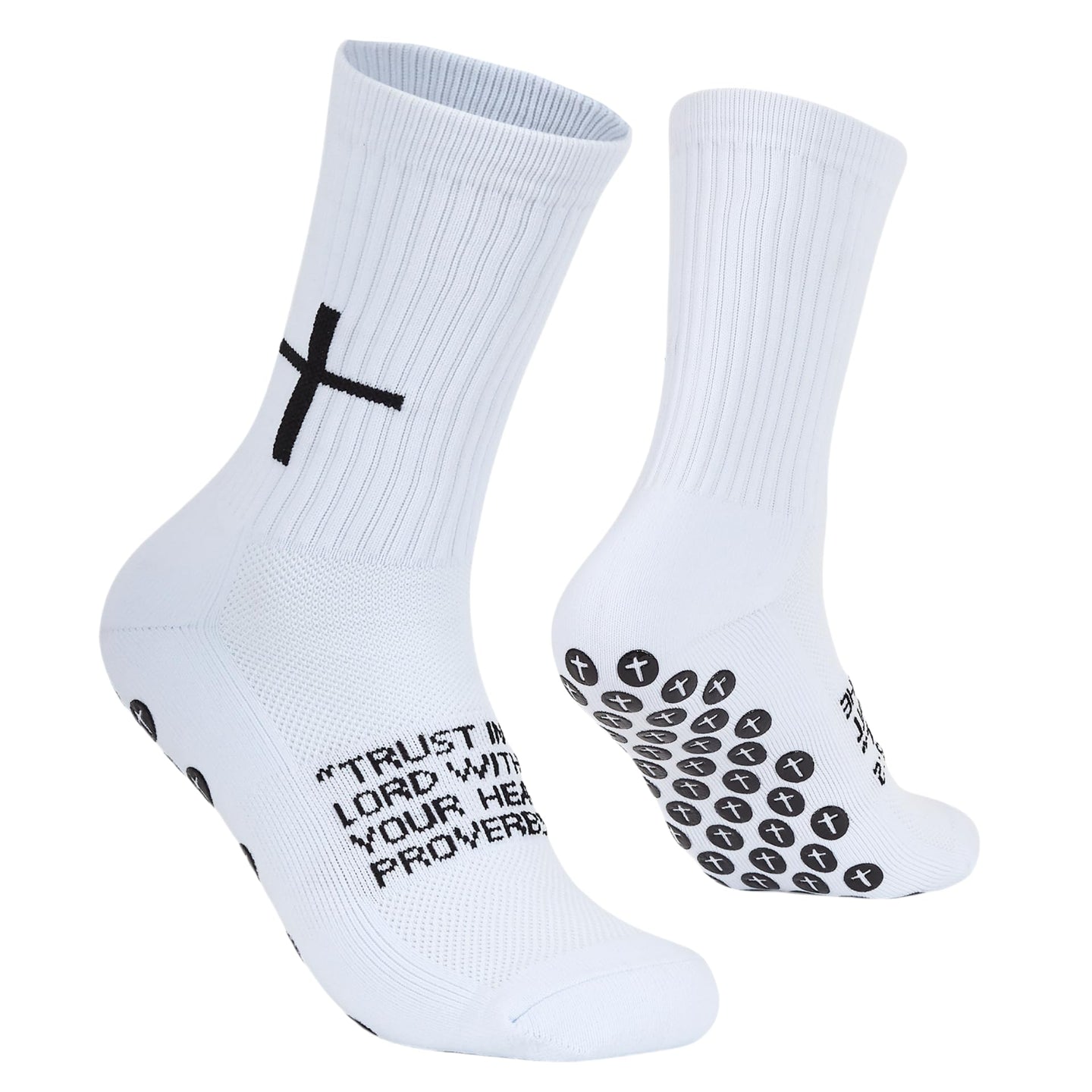 Cross White Grip Socks Crew