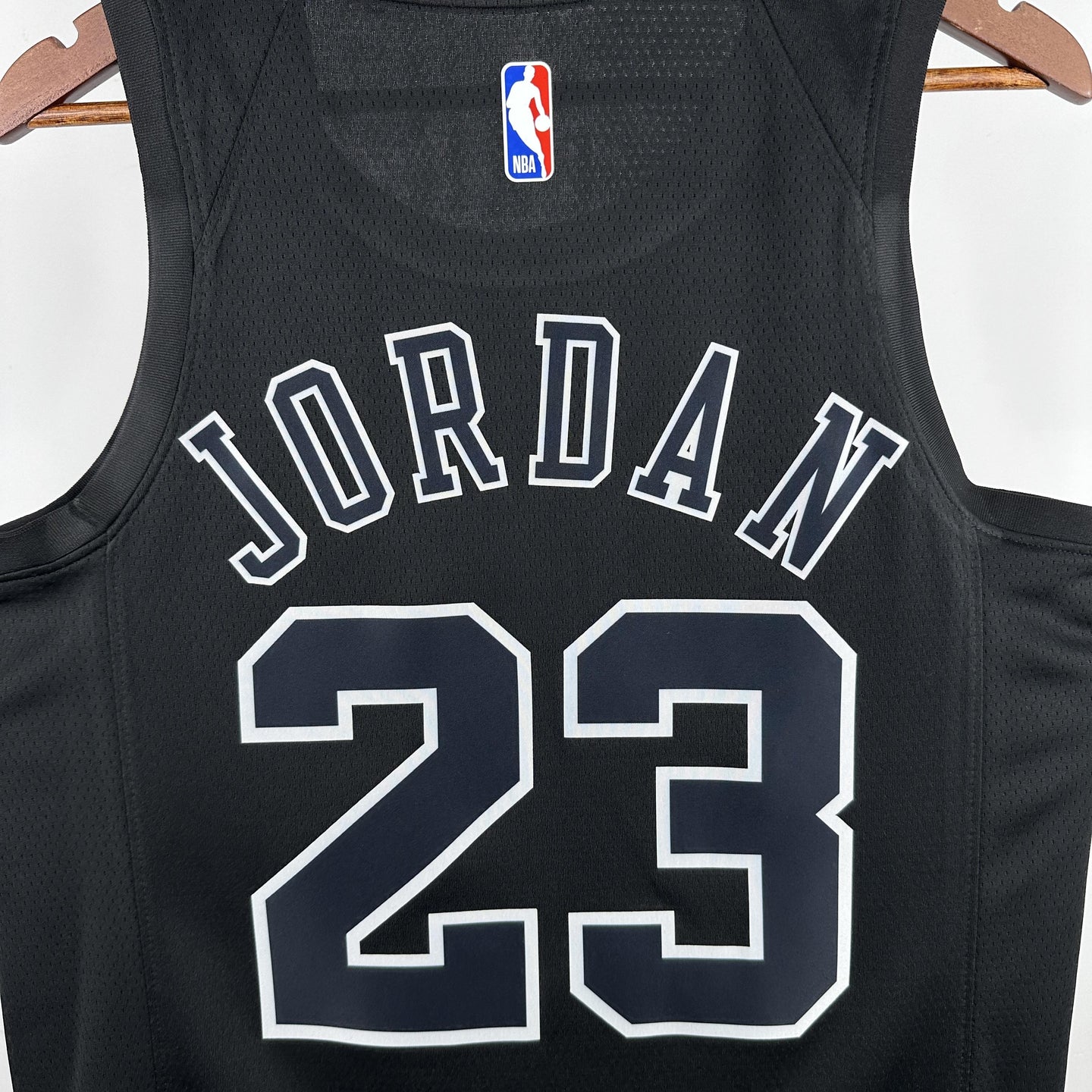 JORDAN 23 Black Chicago Bulls Heat Pressed Edition NBA Jersey