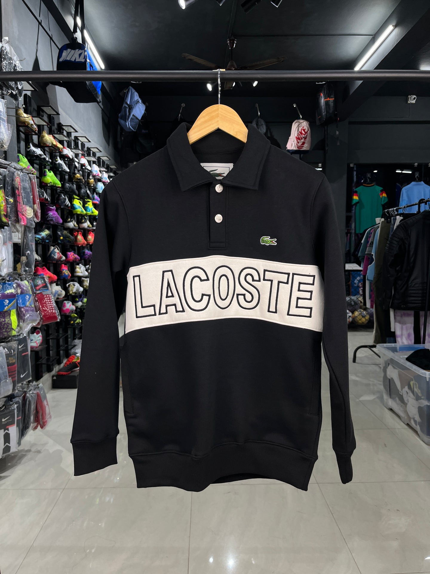 Lacoste Black Printed Sweatshirt