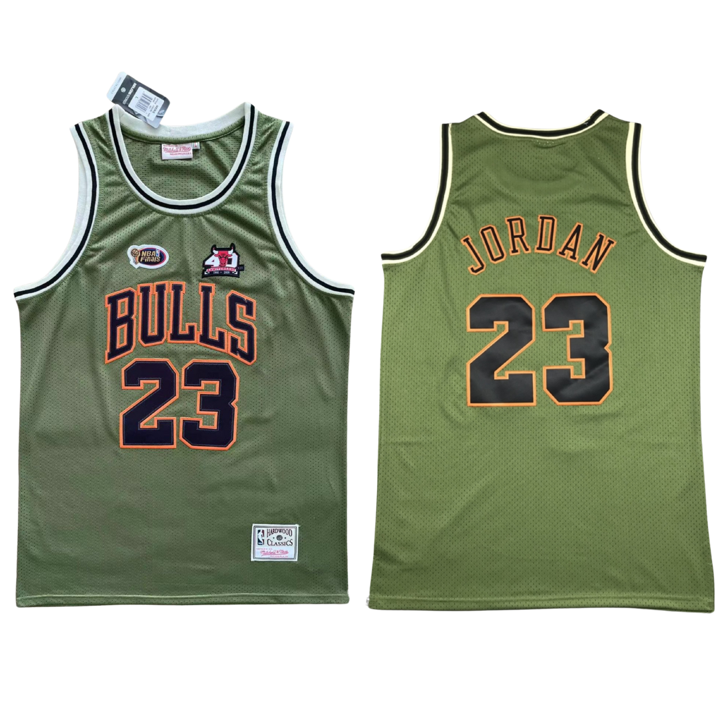 JORDAN 23 Olive Green Chicago Bulls NBA Jersey