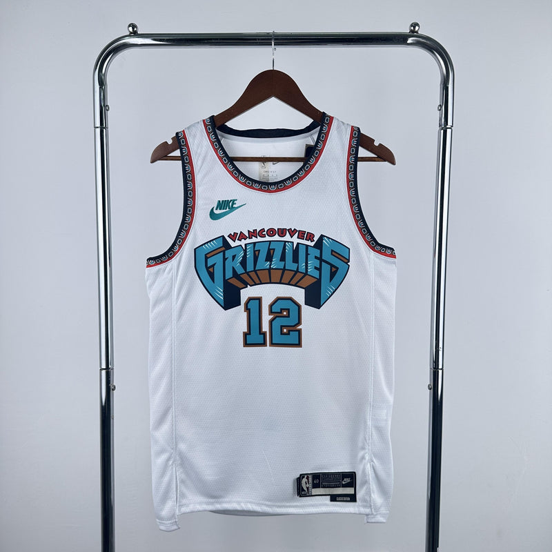 MORANT 12 White Memphis Grizzlies Heat Pressed Edition NBA Jersey