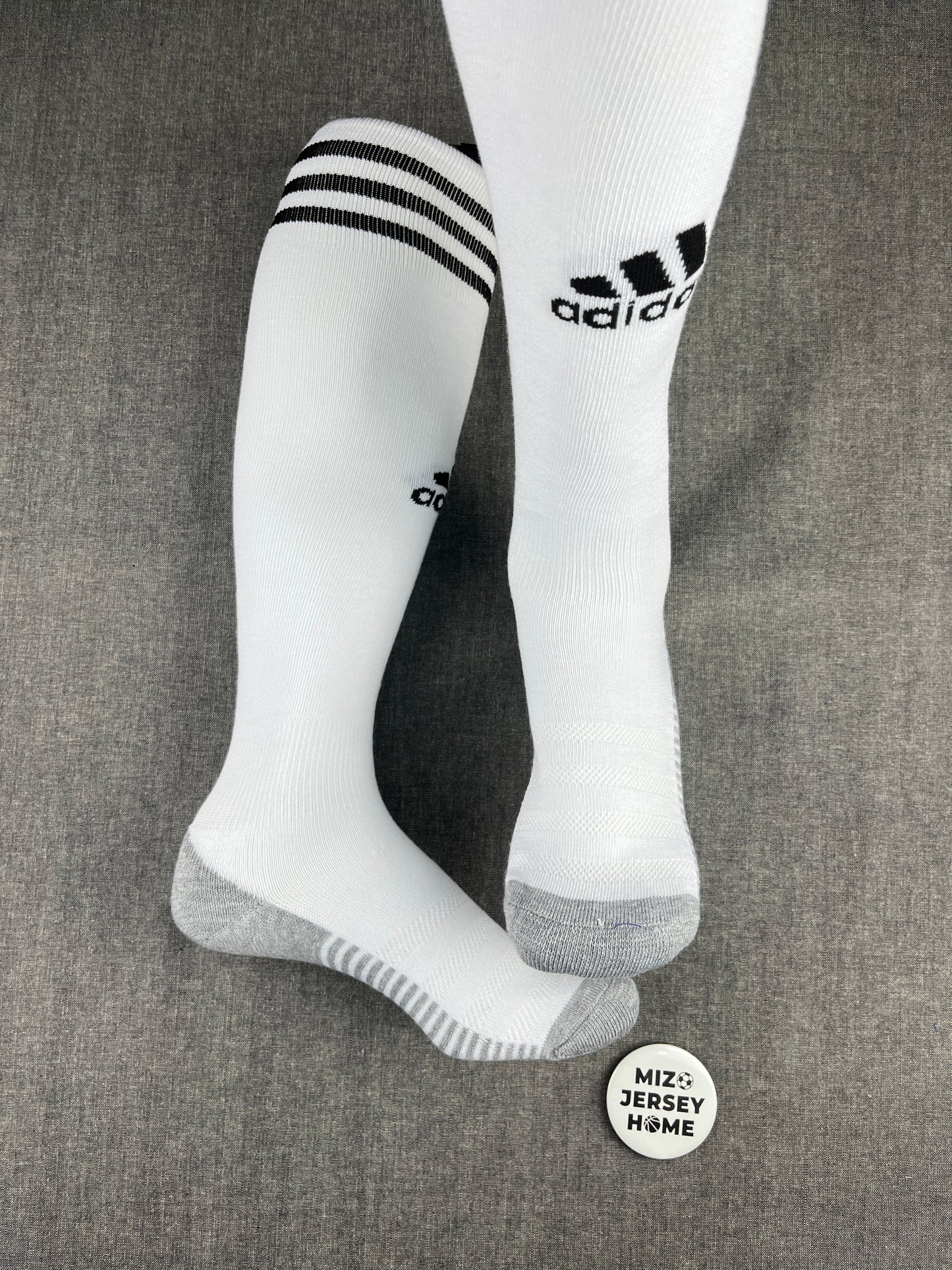Adidas White Knee High Football Socks