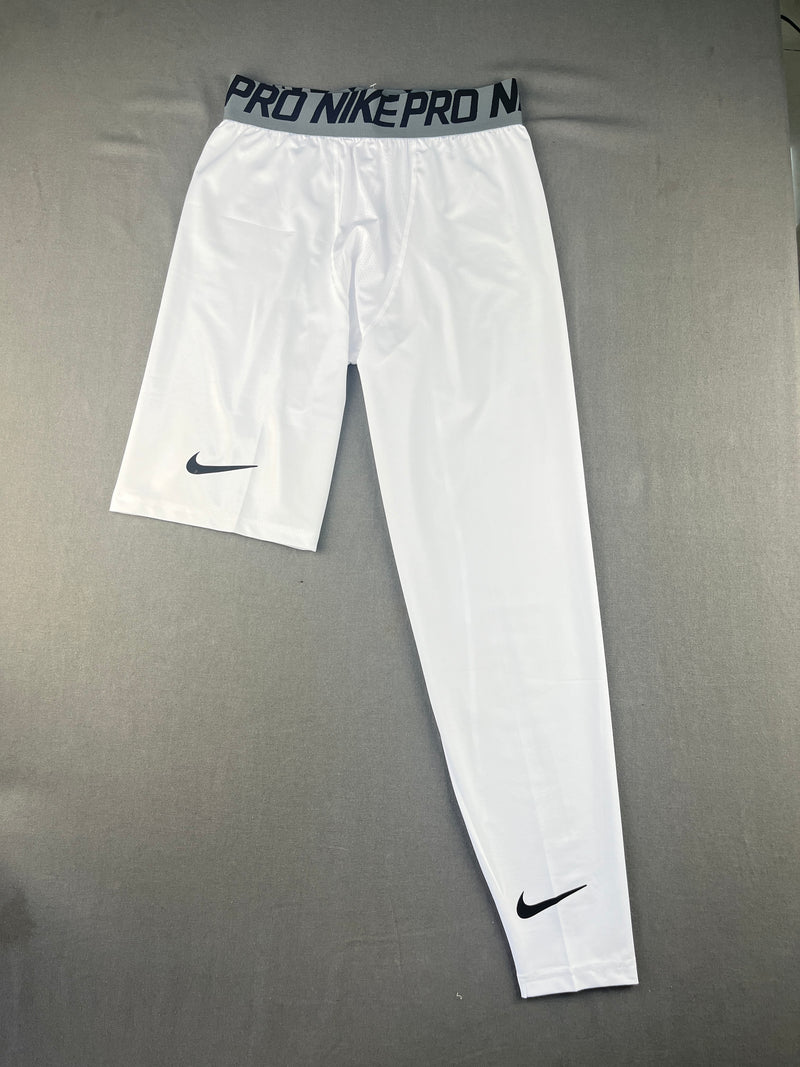 NBA NIKE Single Leg Compression White Pants