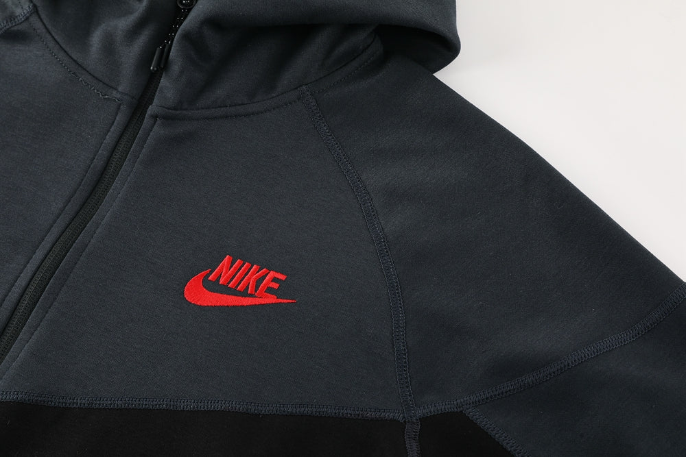 NIKE Tech Fleece Black Red Logo