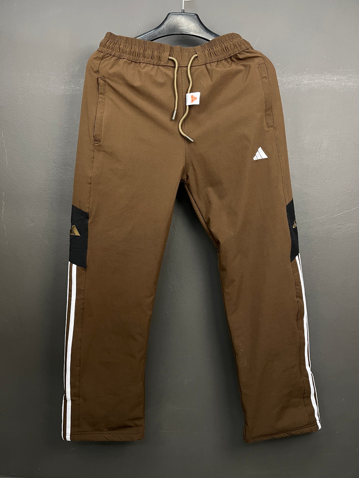ADIDAS Dark Brown Stripes Inner Fleece Pants