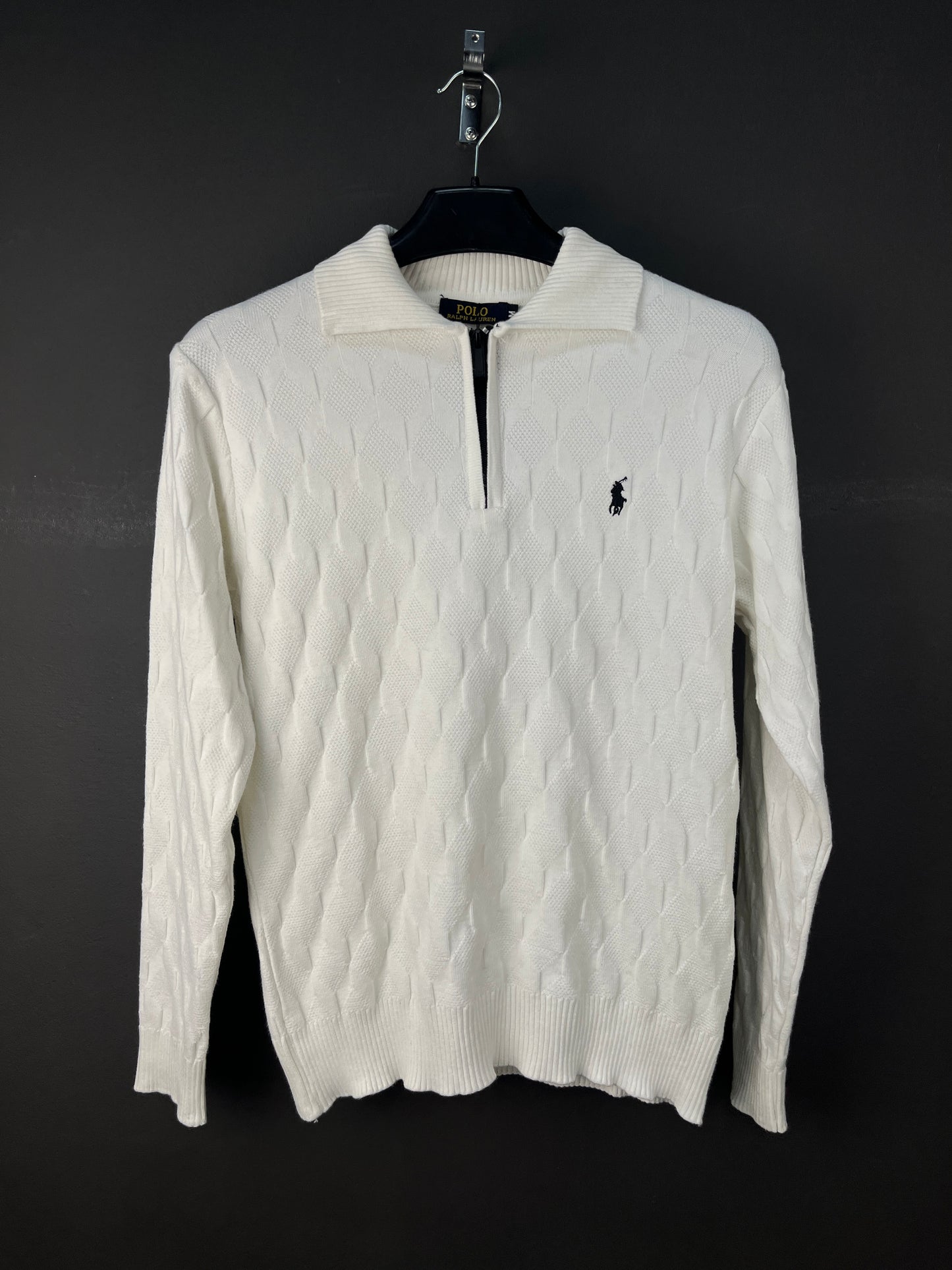 Ralph Lauren Quarter Zip Soft Sweater White
