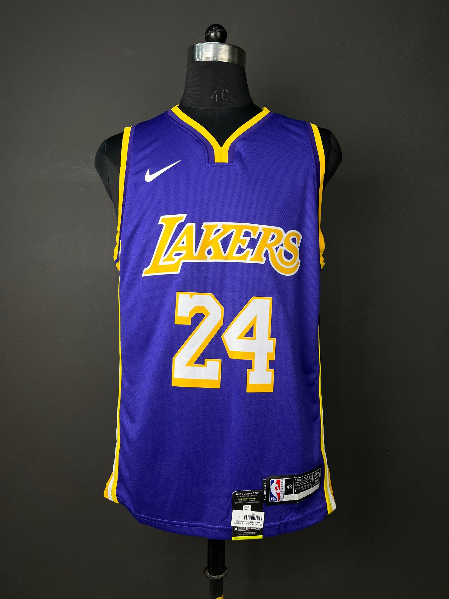 BRYANT 24 Purple Los Angeles Lakers Heat Pressed Edition NBA Jersey
