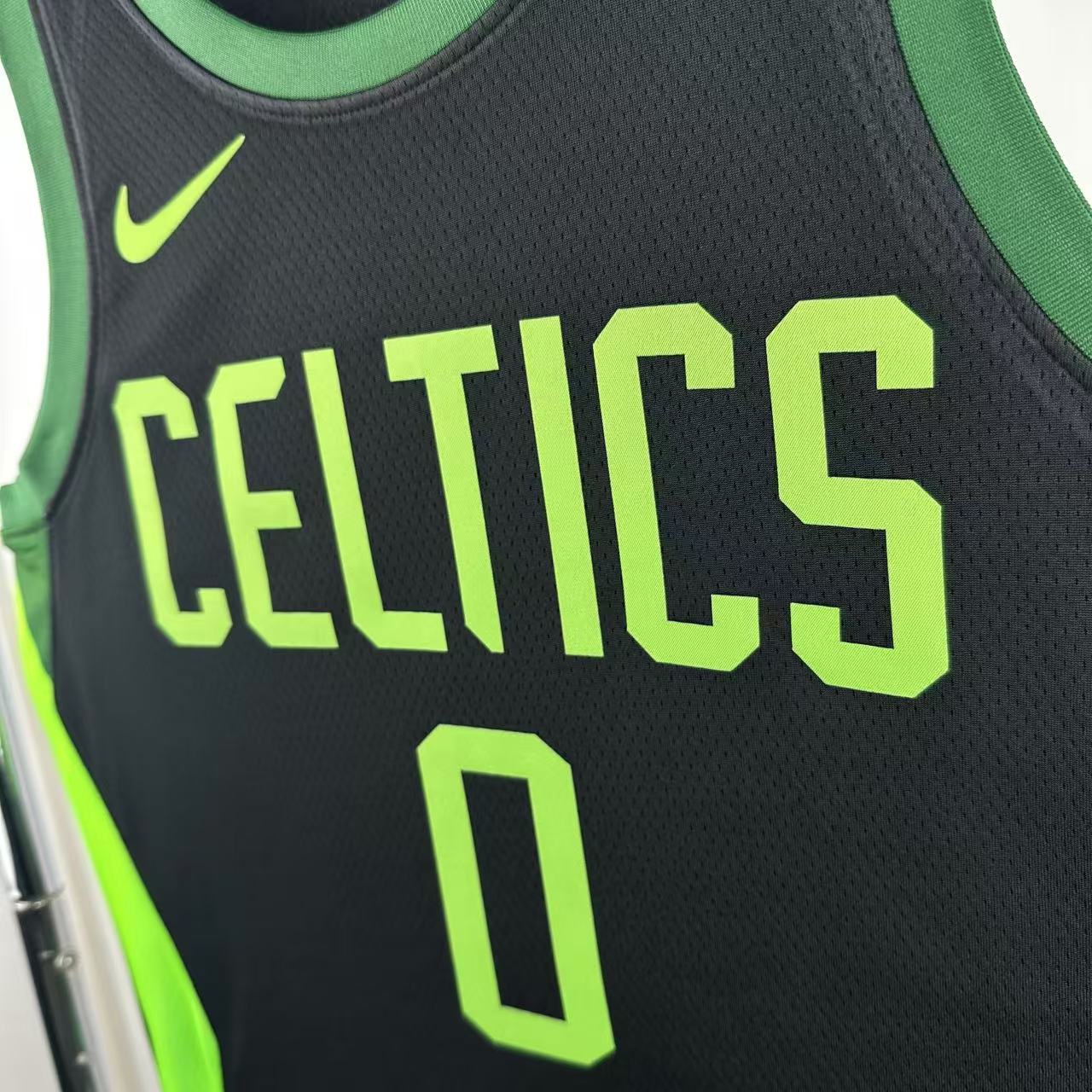 TATUM 0 Black Boston Celtics Heat Pressed Edition NBA Jersey