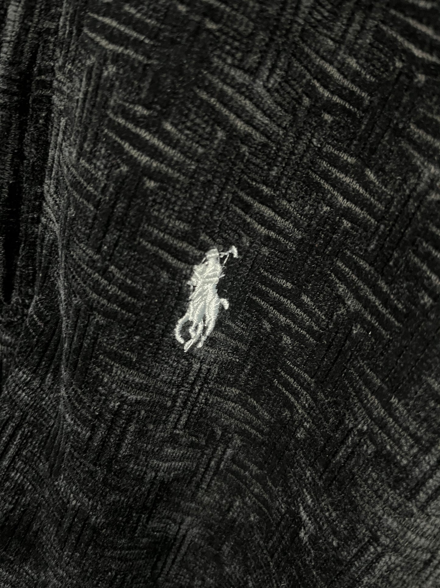 Ralph Lauren Half Zip-up Velvet Sweater Black