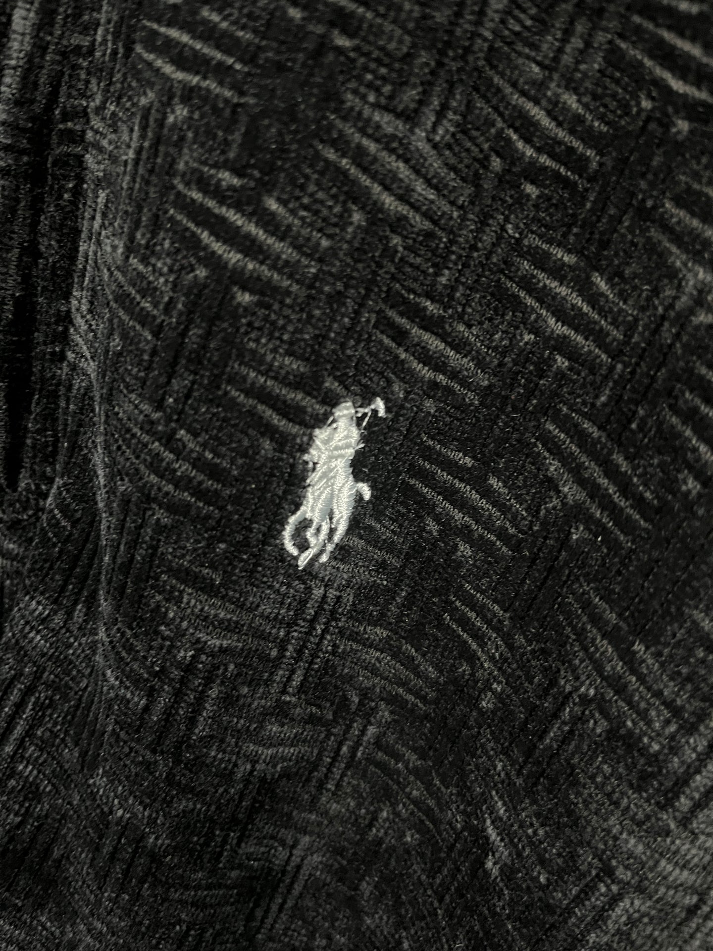 Ralph Lauren Half Zip-up Velvet Sweater Black