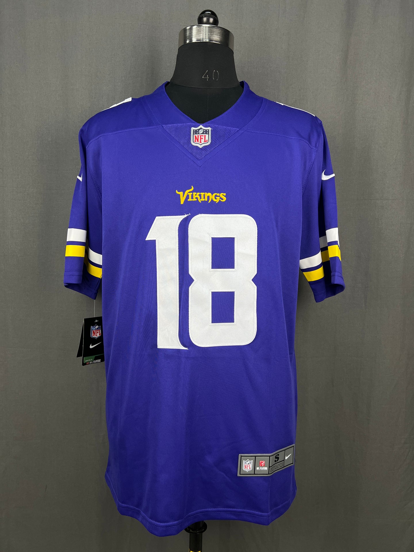 JEFFERSON 18 Purple Vikings Home NFL Jersey