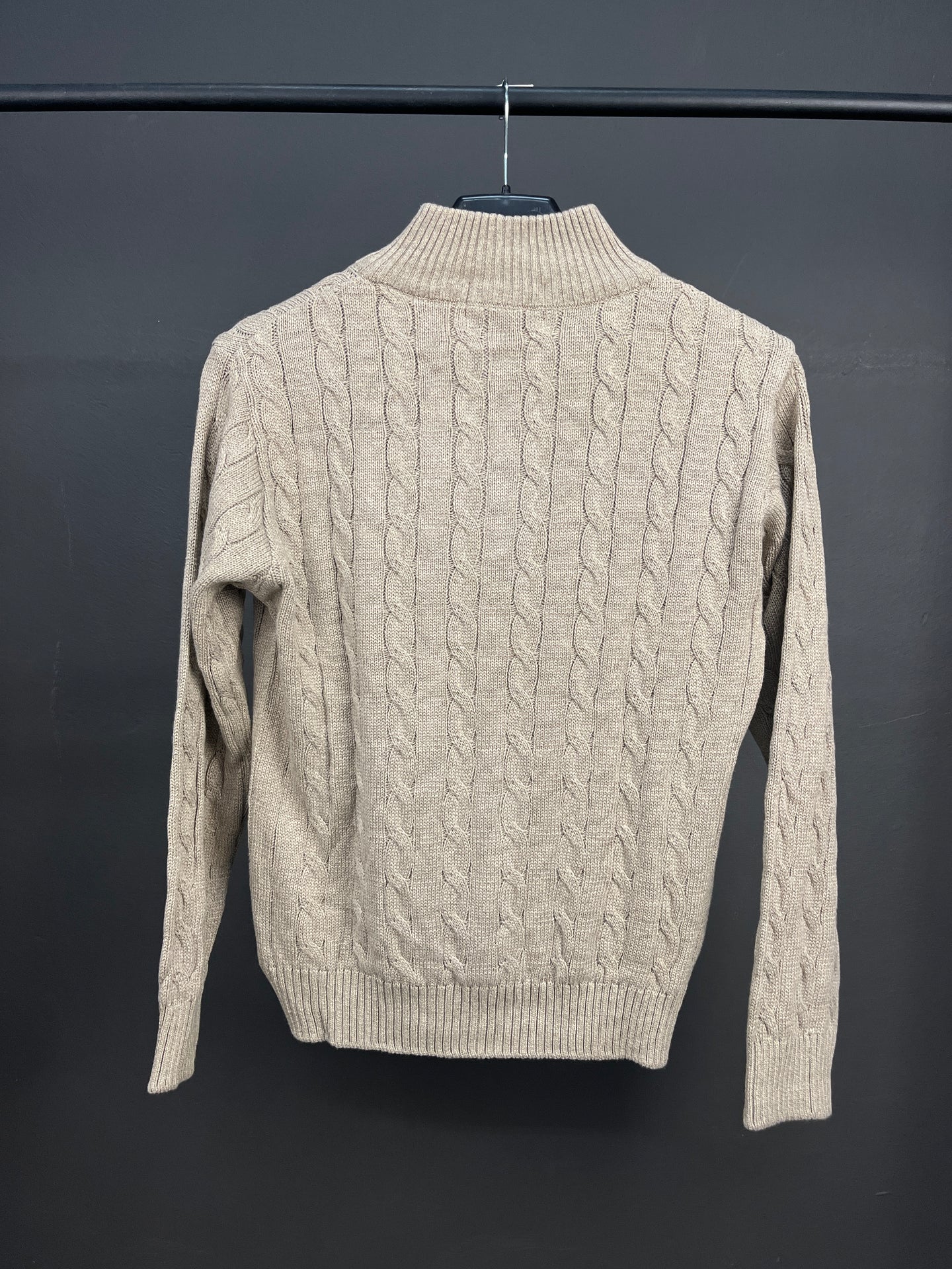 Ralph Lauren Patterned Sand Half Zip-up Sweater