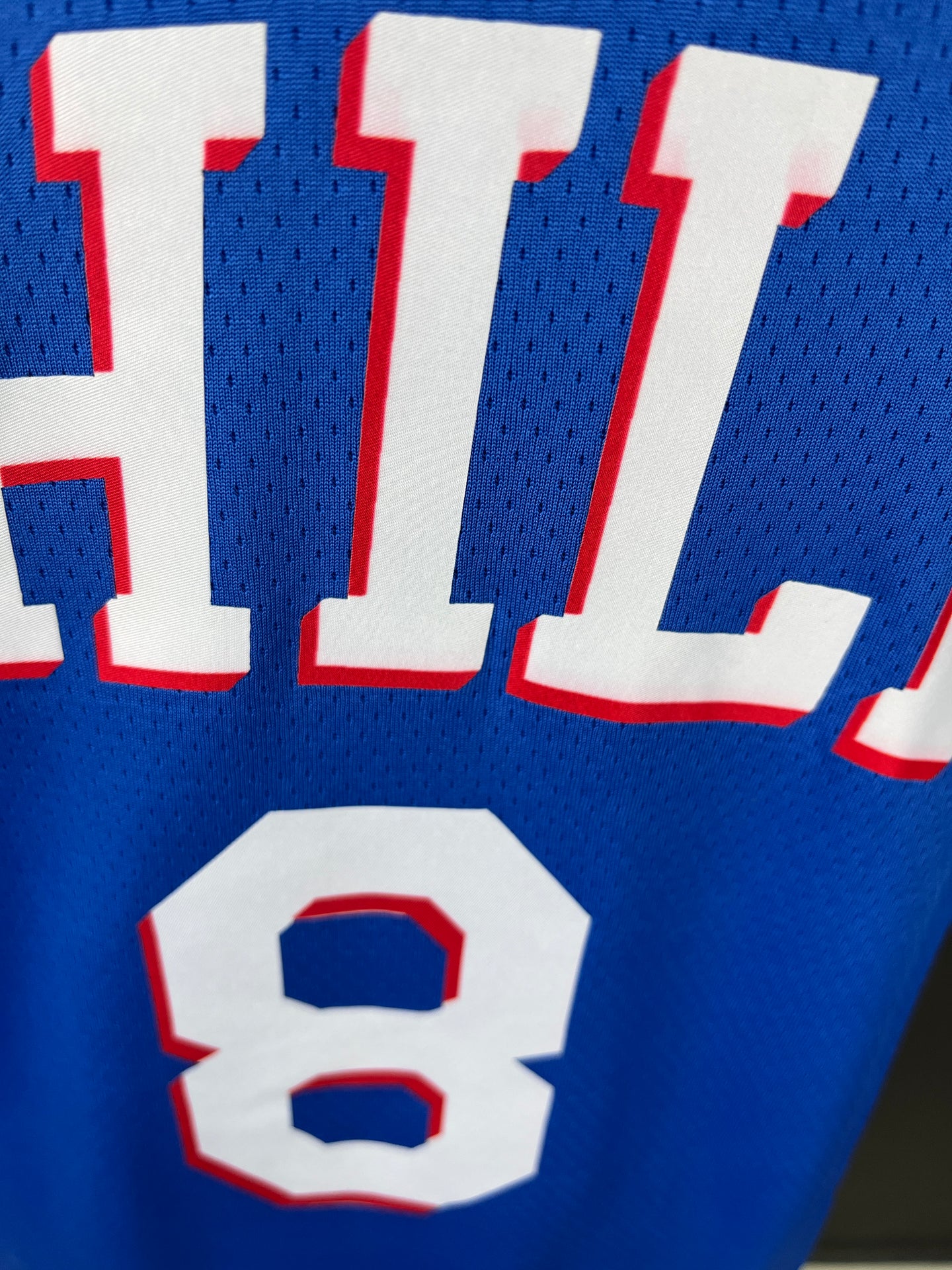 GEORGE 8 Blue Philadelphia 76ers Heat Pressed Edition NBA Jersey