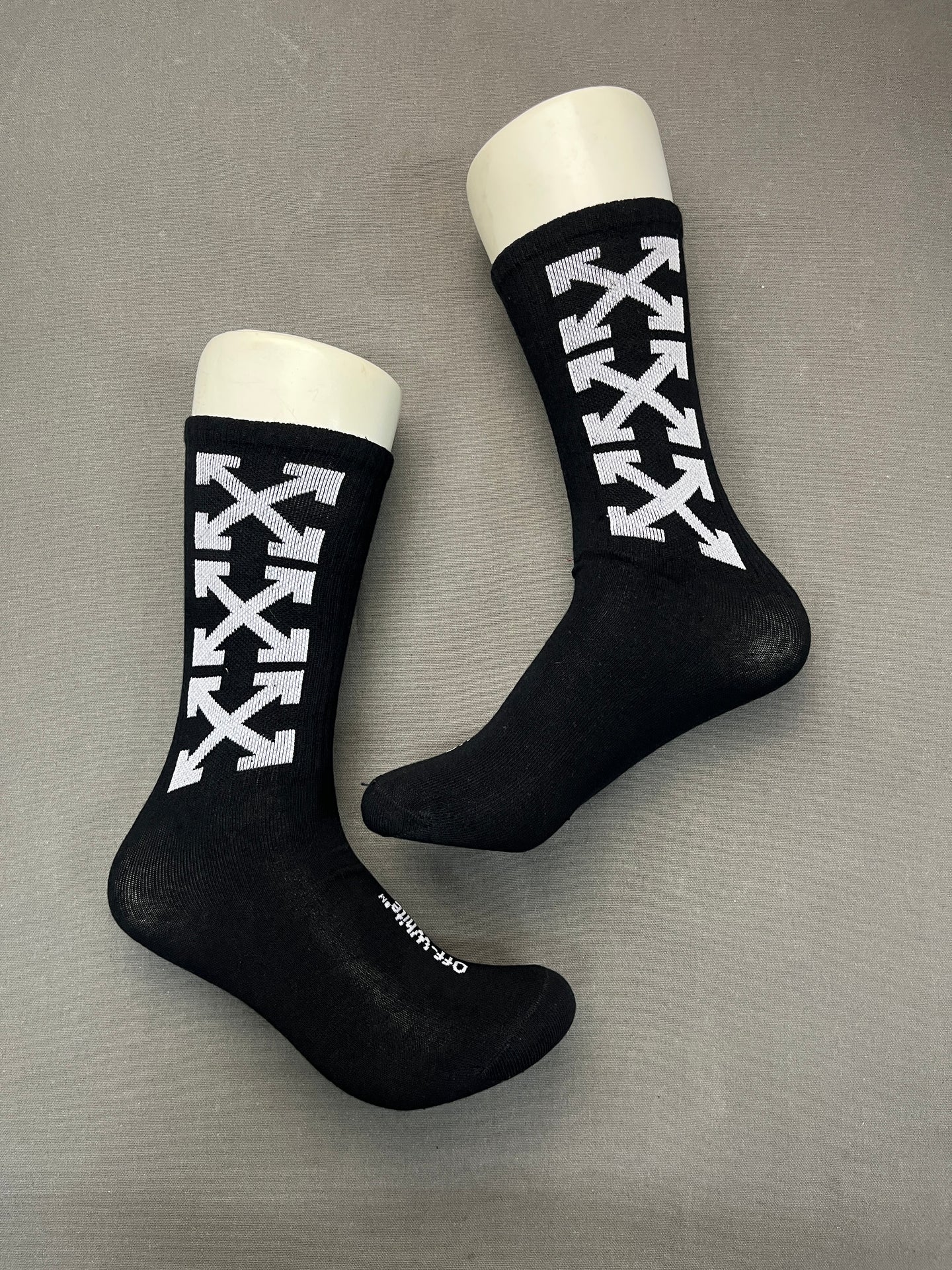 OFF-WHITE Firetape Black Crew Socks