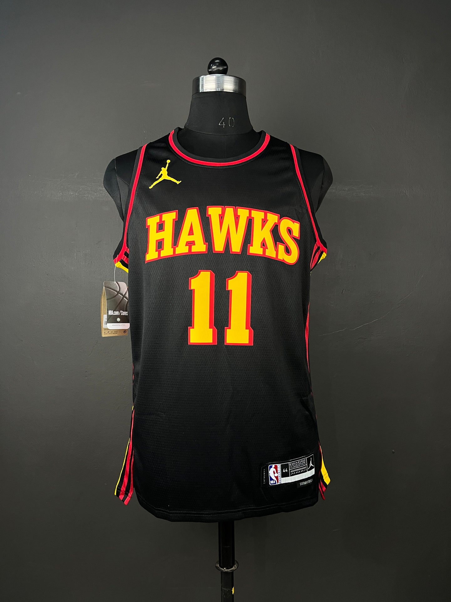 YOUNG 11 Black Atlanta Hawks Heat Pressed Edition NBA Jersey