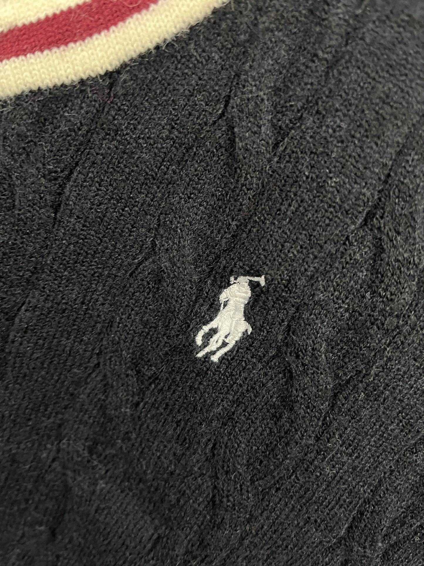 Ralph Lauren Soft Patterned Pull Over Black (Red Neck)