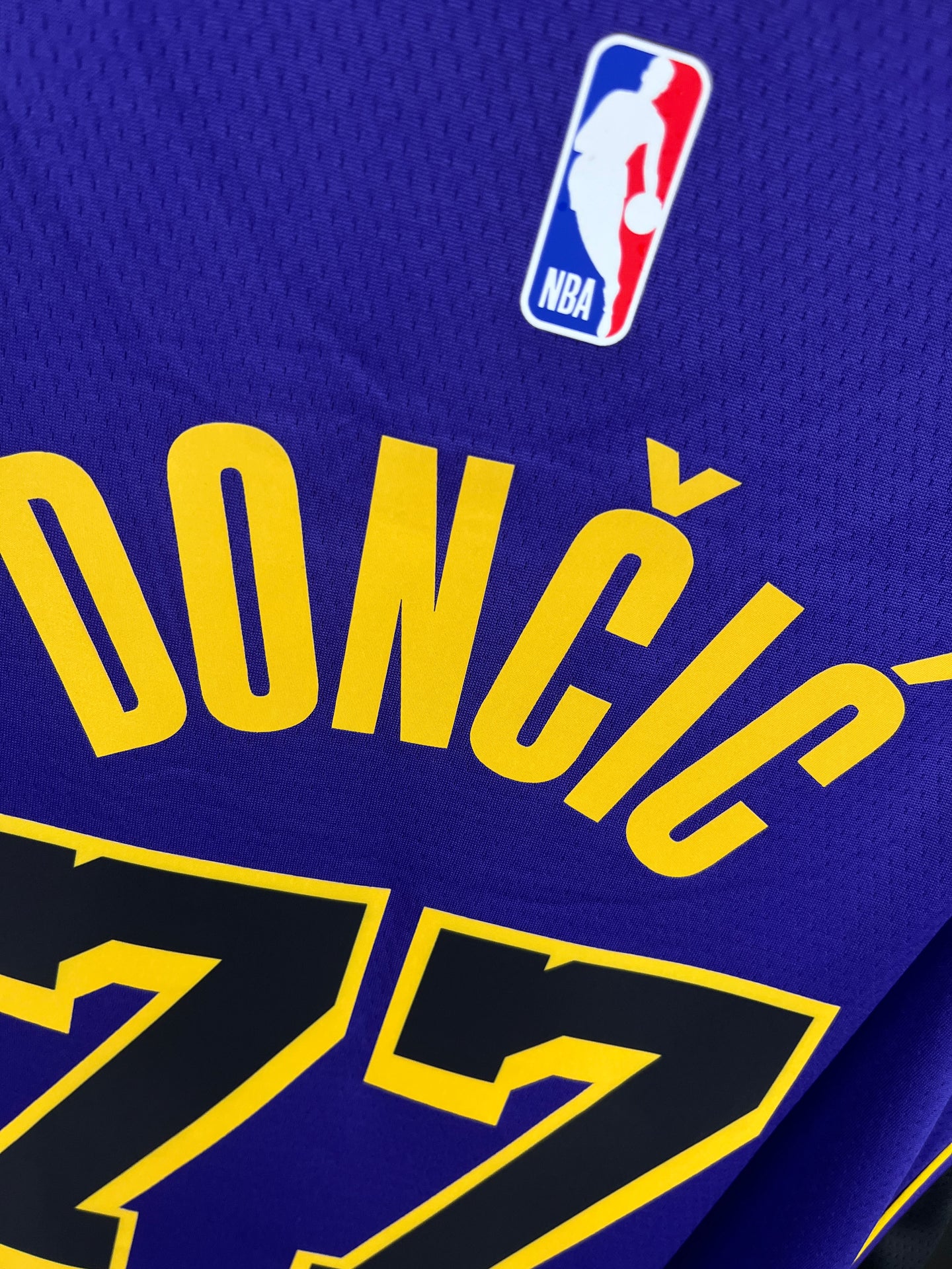 Doncic 77 Purple Lakers Heat Pressed Edition