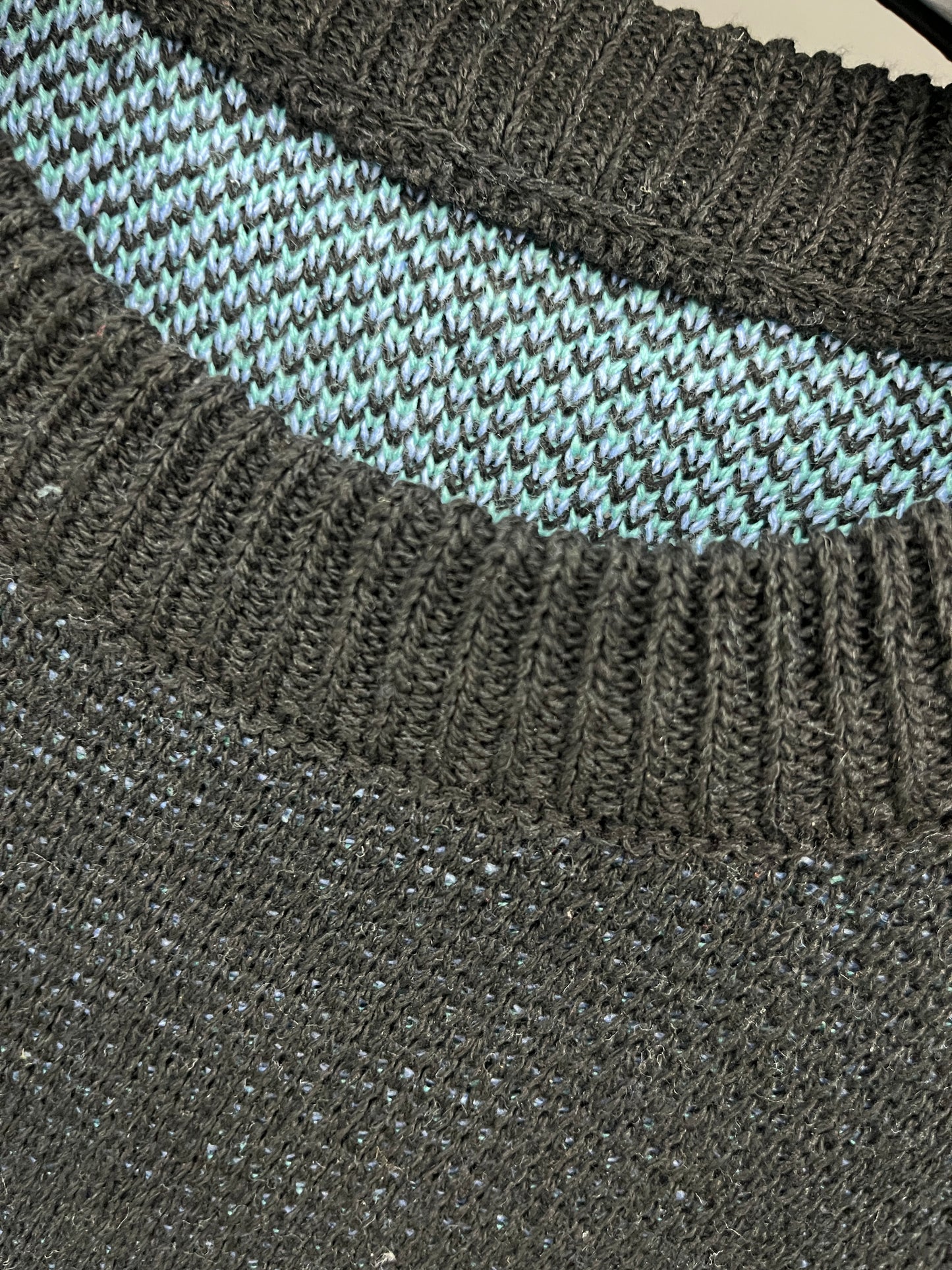 Flame Black & Blue Knitted Sweater